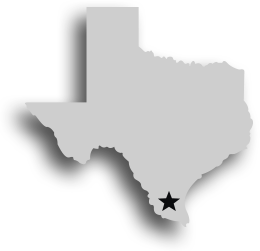 Map of Texas showing the law office location